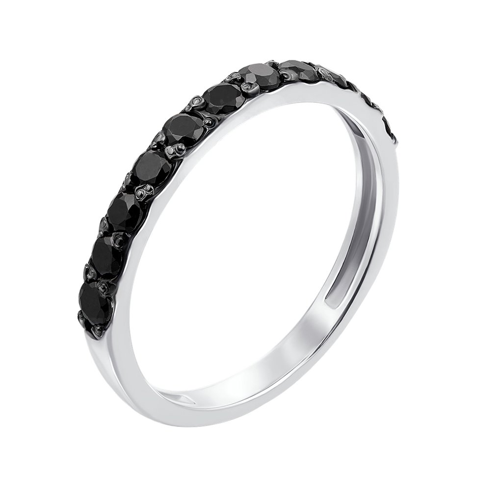 

Кольцо в белом золоте Софи с черными фианитами 000129140 18 размера