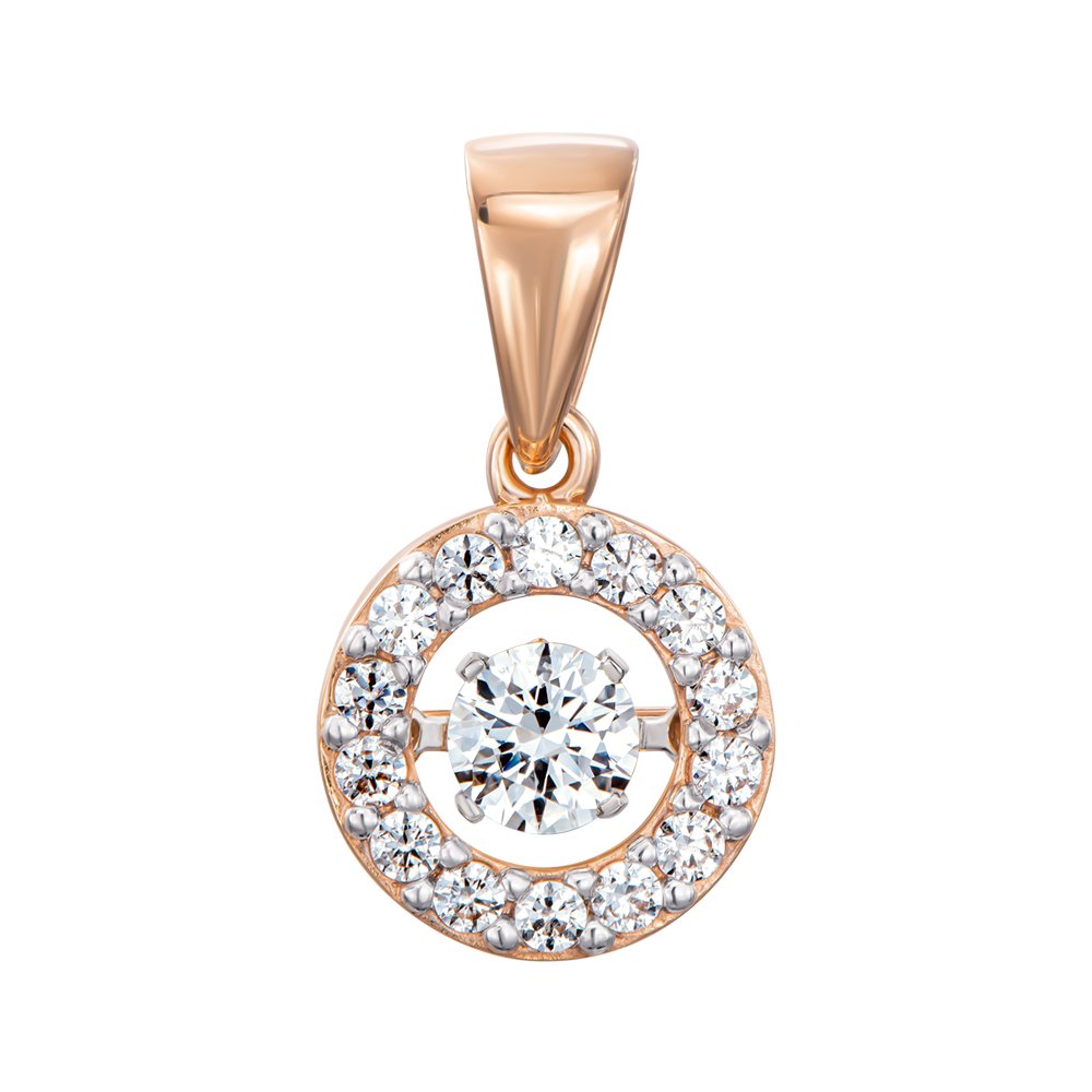 

Подвеска из красного золота с кристаллами Swarovski и родированием 000138598