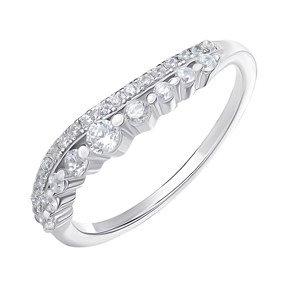 

Серебряное кольцо с фианитами 000146113 17.5 размера