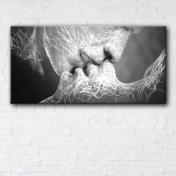 

Картина на холсте IBR Black and White Kiss 50x100 см