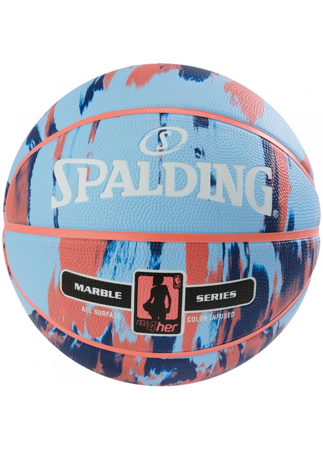 

Мяч баскетбольный Spalding NBA Marble 4Her Outdoor Sky Blue/Royal/Red Size 6