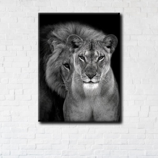 

Картина на холсте IBR Lion love 110x145 см