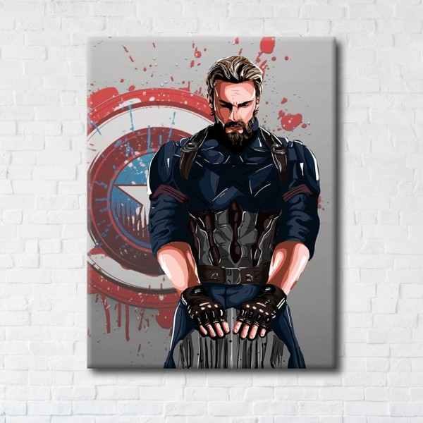 

Картина на холсте IBR Captain America's shield 50x65 см