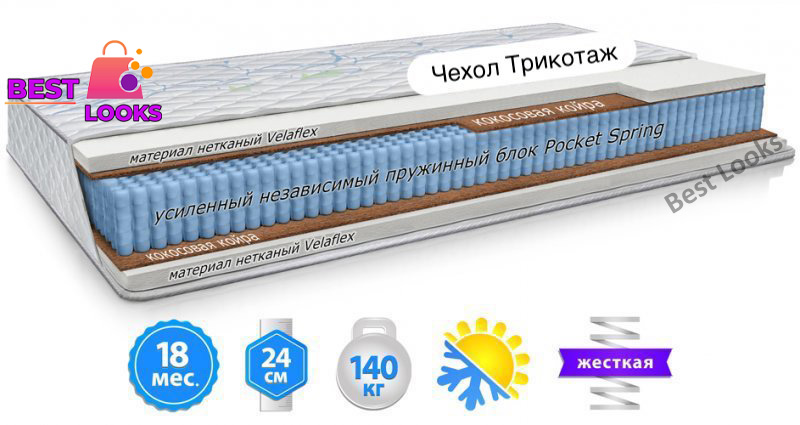 

Матрас ортопедический 160х200 Велам БЛЭК