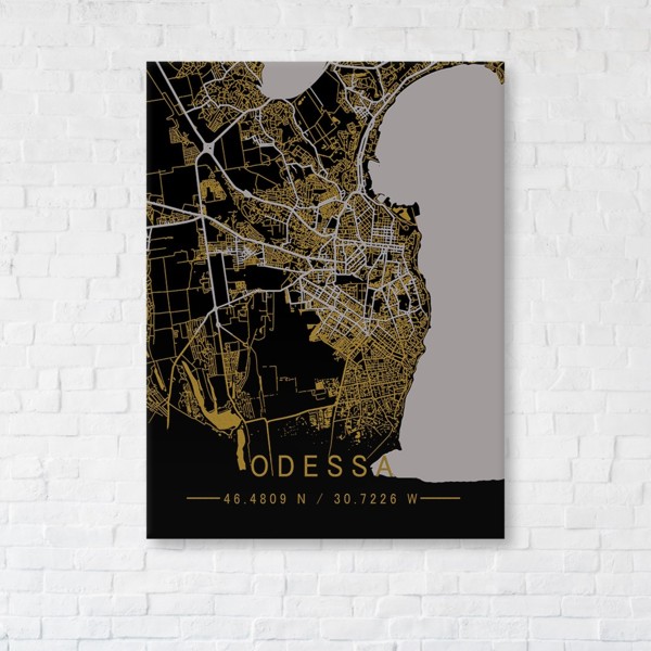 

Картина на холсте IBR Odessa Gold Map 110x145 см