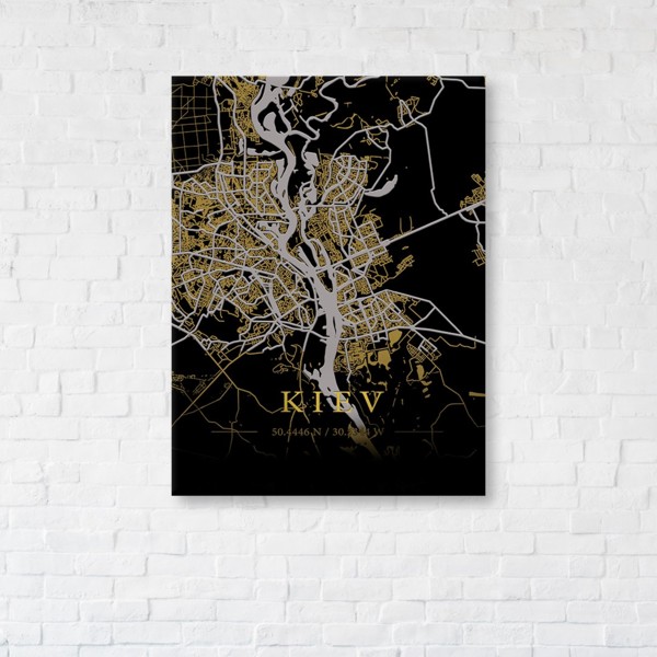 

Картина на холсте IBR Kiev Gold Map 45x60 см