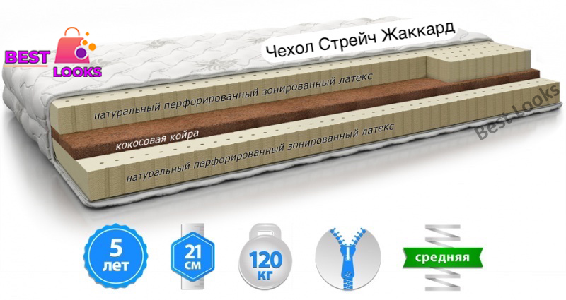 

Матрас ортопедический 160х200 MatroLuxe LATEX KOKOS ULTRA