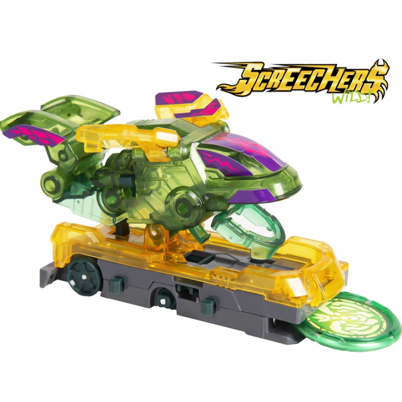 

Машинка трансформер Screechers Wild Wave L1 Дикий скричер Вейв (Линейка 5) Хищная Рыба