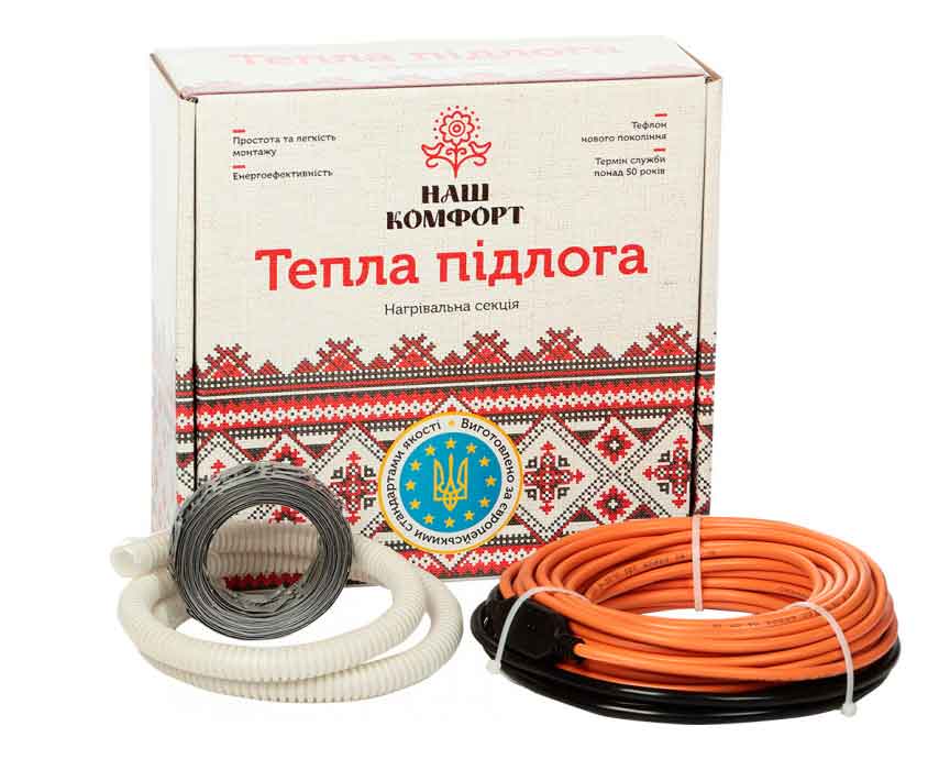 

Тонкий кабель под плитку Наш комфорт БНК 8.6 м.кв - 1200 Вт - 105м