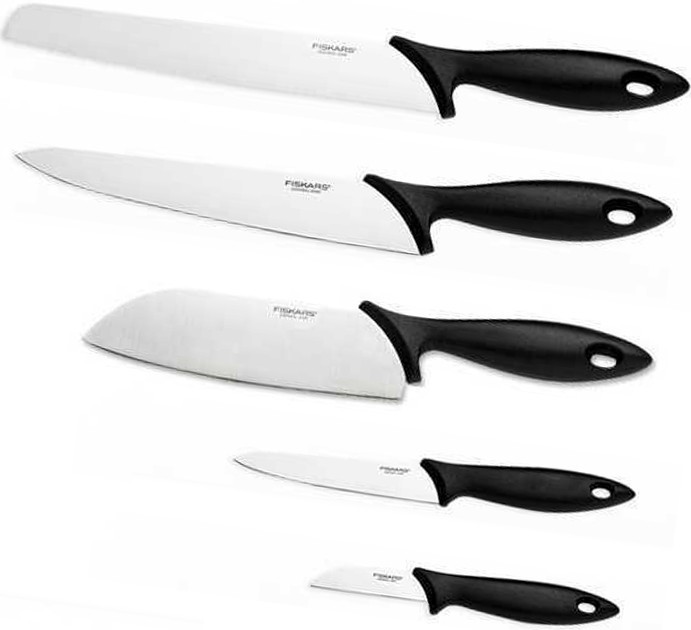 

Набор кухонных ножей в деревянном блоке Fiskars Essential 5 предмета