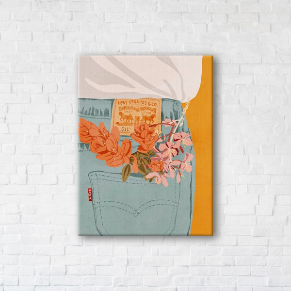 

Картина на холсте IBR Pocket with flowers 45x60 см