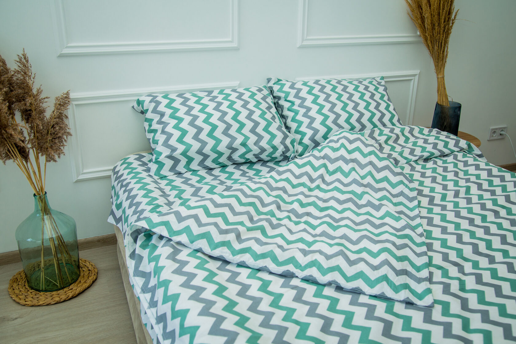 

Постельное белье Хлопок "Premium" GREEN ZIGZAG Евро