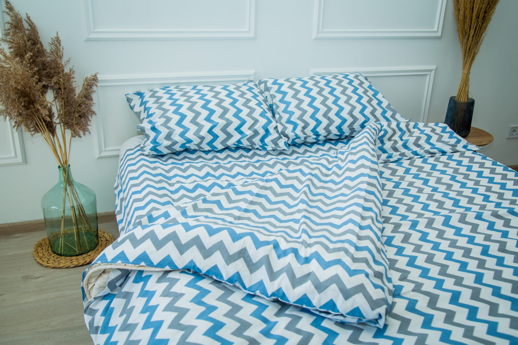 

Постельное белье Хлопок "Premium" BLUE ZIGZAG Евро