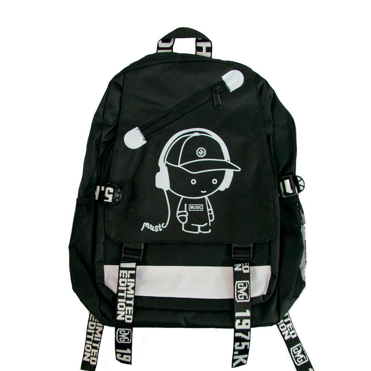 

Рюкзак чорний Backpack шкільний портфель для підлітків дівчаток (VS7004393)