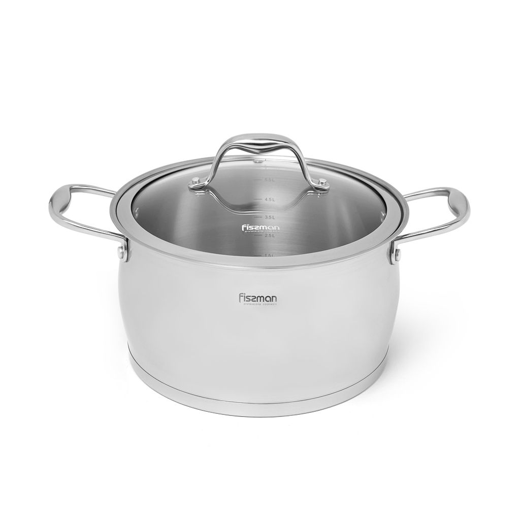 

Кастрюля Fissman MIRANDA 20x12 см / 4,0 л со стеклянной крышкой (5153)