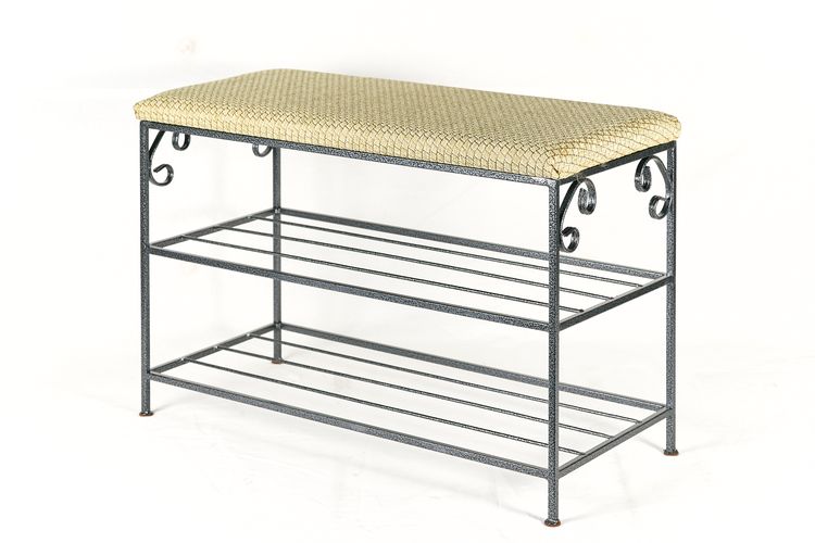 

Полка для обуви металлическая кованая Ferrum Soft Black Silver, 70х30х45см., обувница, в прихожую, гарантия 1 год
