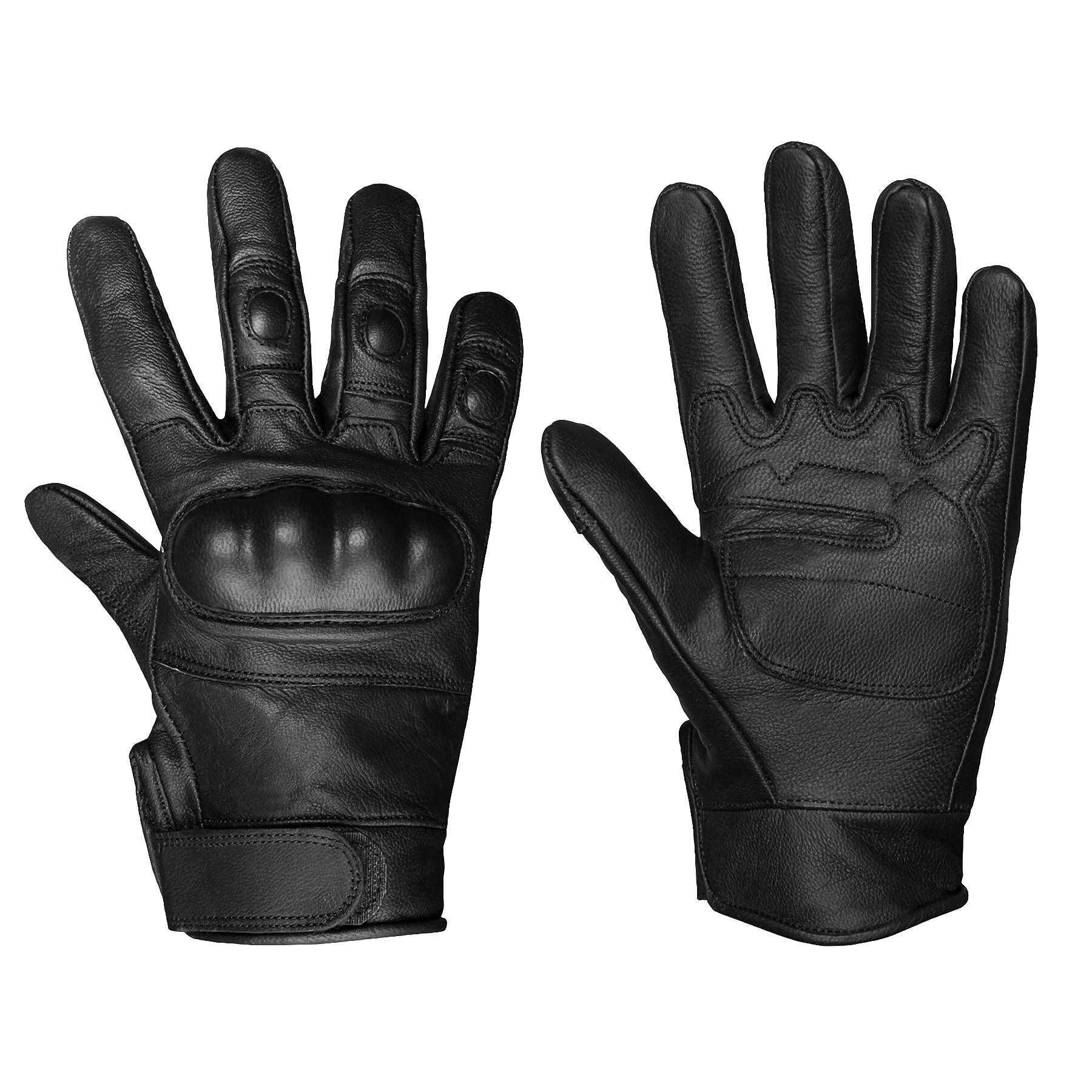 

Перчатки тактические из армированной кожи с костяшками Tactical Leather Gloves Черные