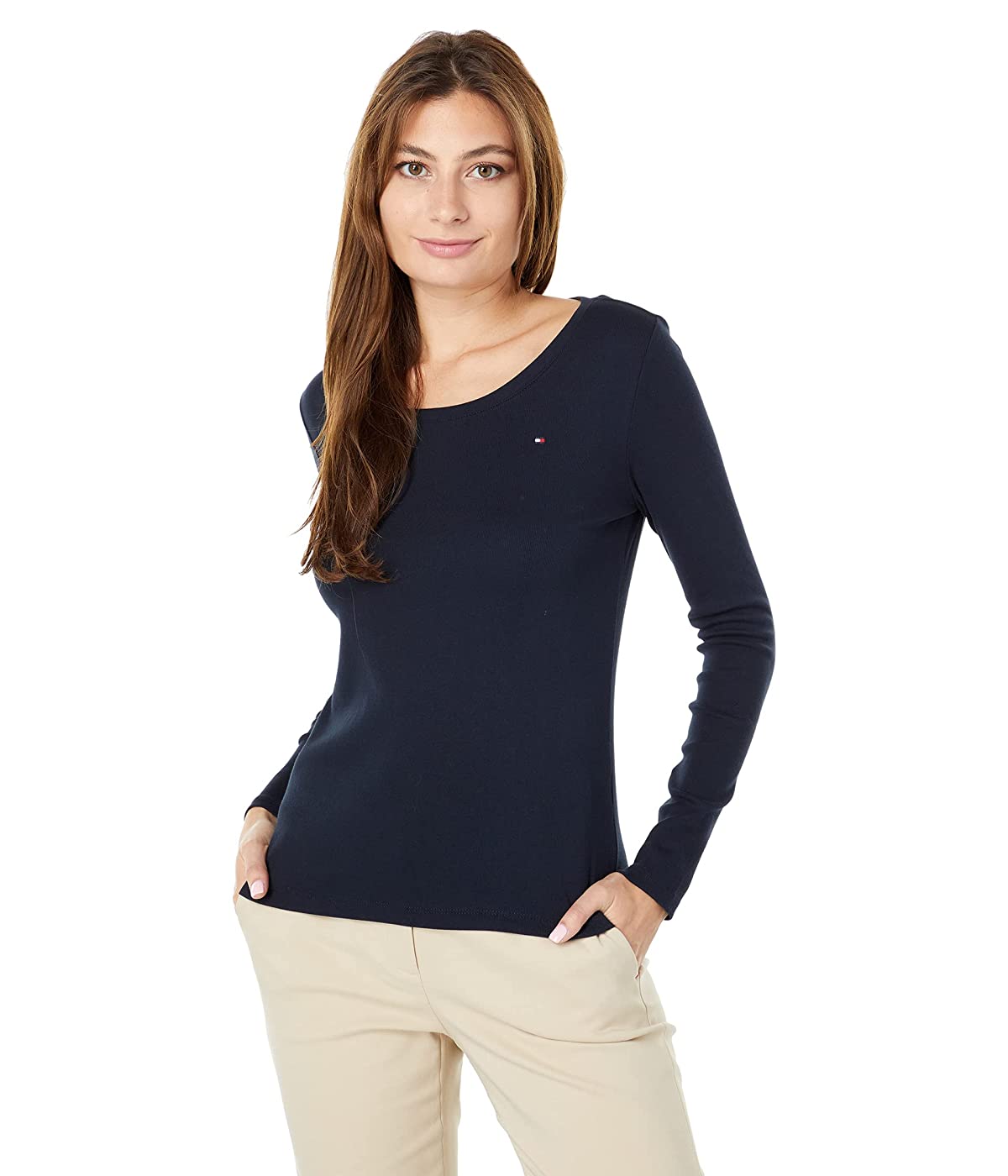 

Лонгслив Tommy Hilfiger Long Sleeve Scoop Sky Captain, XL (50)