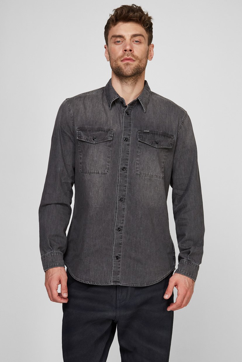 

Мужская серая джинсовая рубашка Marine slim G-Star RAW  D20165,C844, Мужская серая джинсовая рубашка Marine slim G-Star RAW S D20165,C844