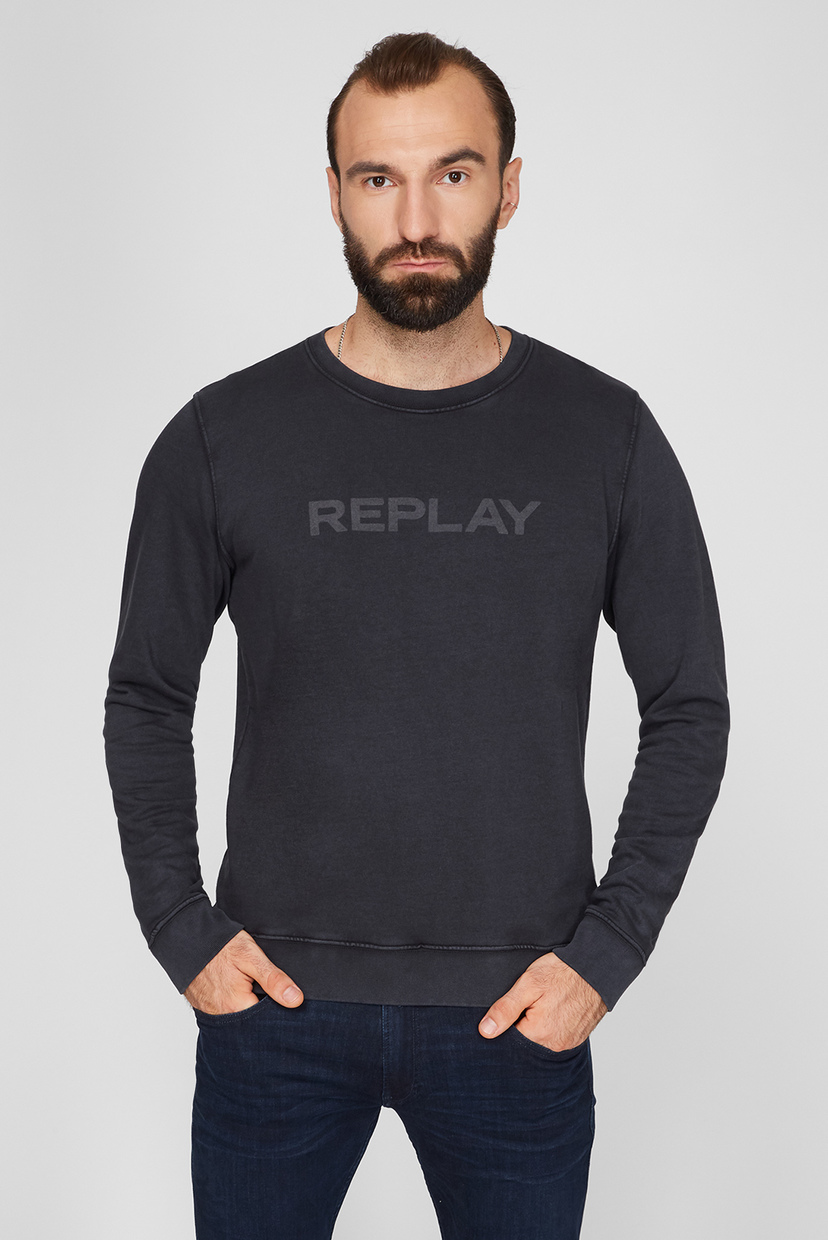 

Мужской черный свитшот Replay  M3537 .000.23158G, Мужской черный свитшот Replay M M3537 .000.23158G
