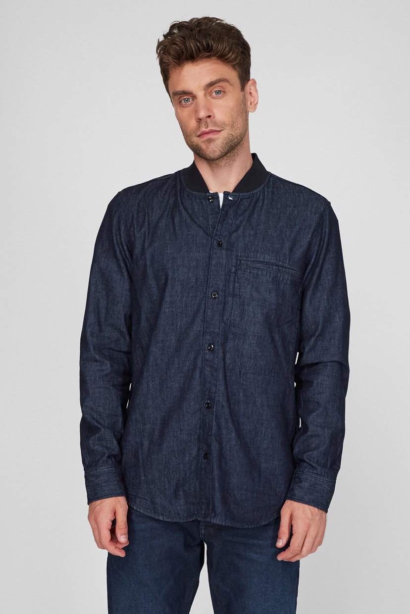 

Мужская синяя джинсовая рубашка Bomber collar regular G-Star RAW  D18990,C842, Мужская синяя джинсовая рубашка Bomber collar regular G-Star RAW S D18990,C842