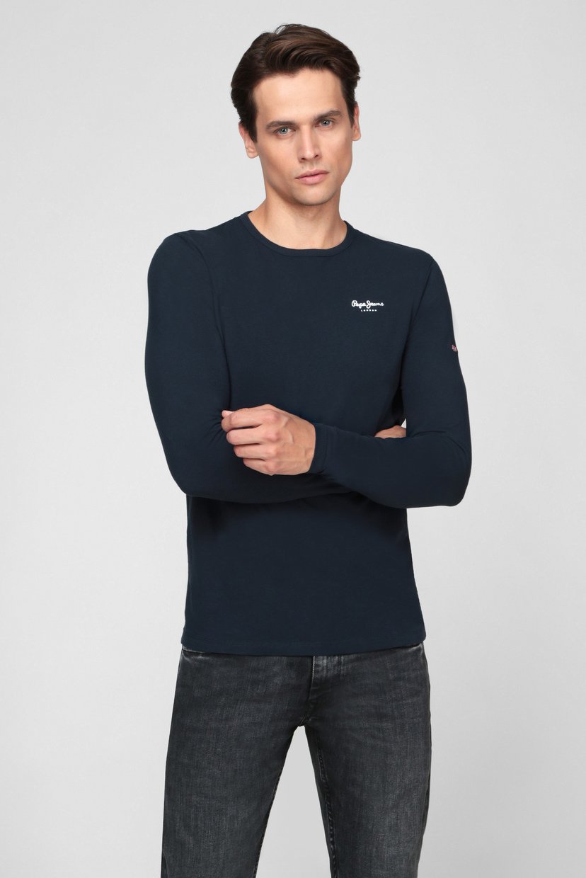 

Мужской темно-синий лонгслив ORIGINAL BASIC 2 Pepe Jeans M PM506138