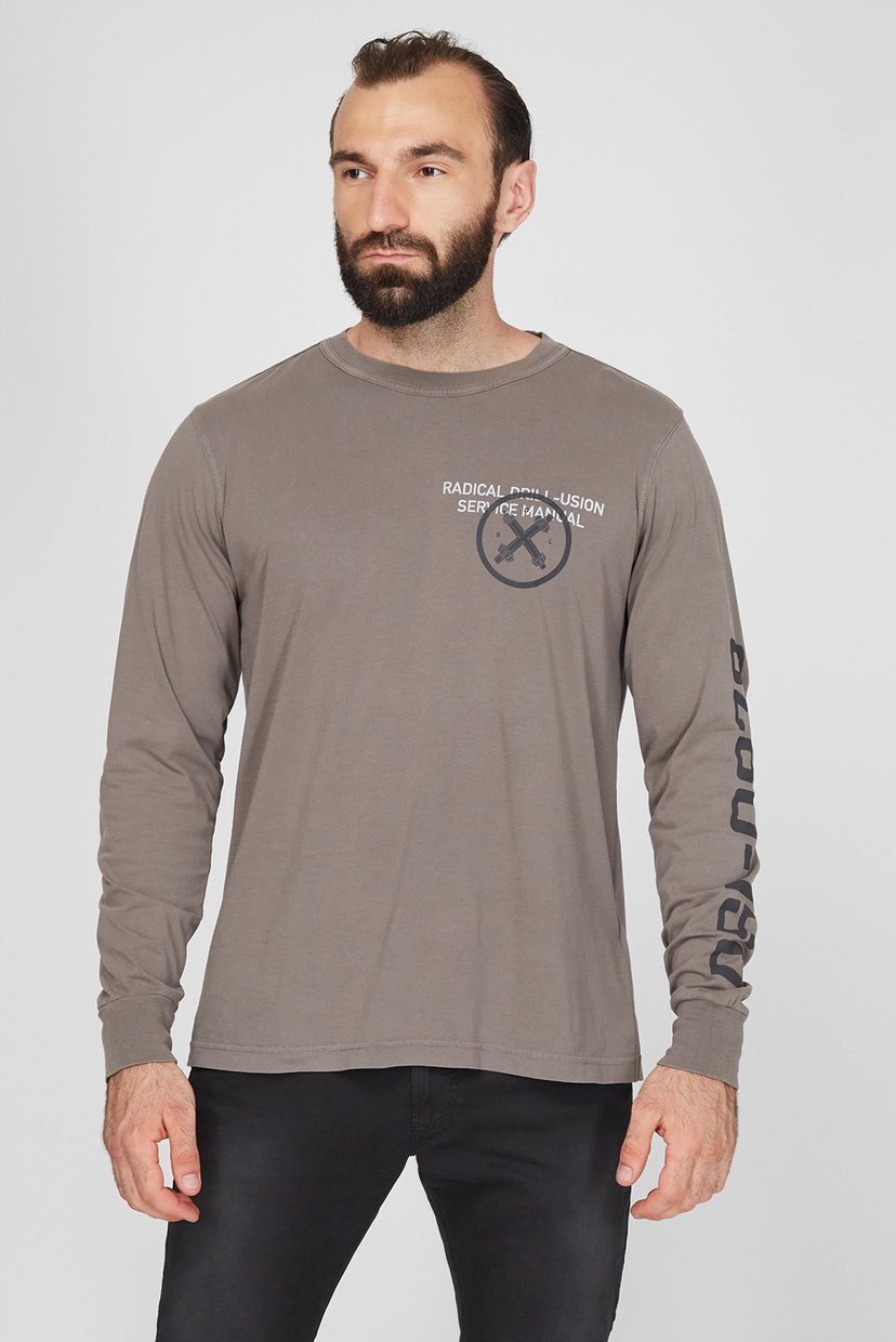 

Мужской серый лонгслив T-JUBINDY-LS T Diesel  A02788 0GRAG, Мужской серый лонгслив T-JUBINDY-LS T Diesel L A02788 0GRAG