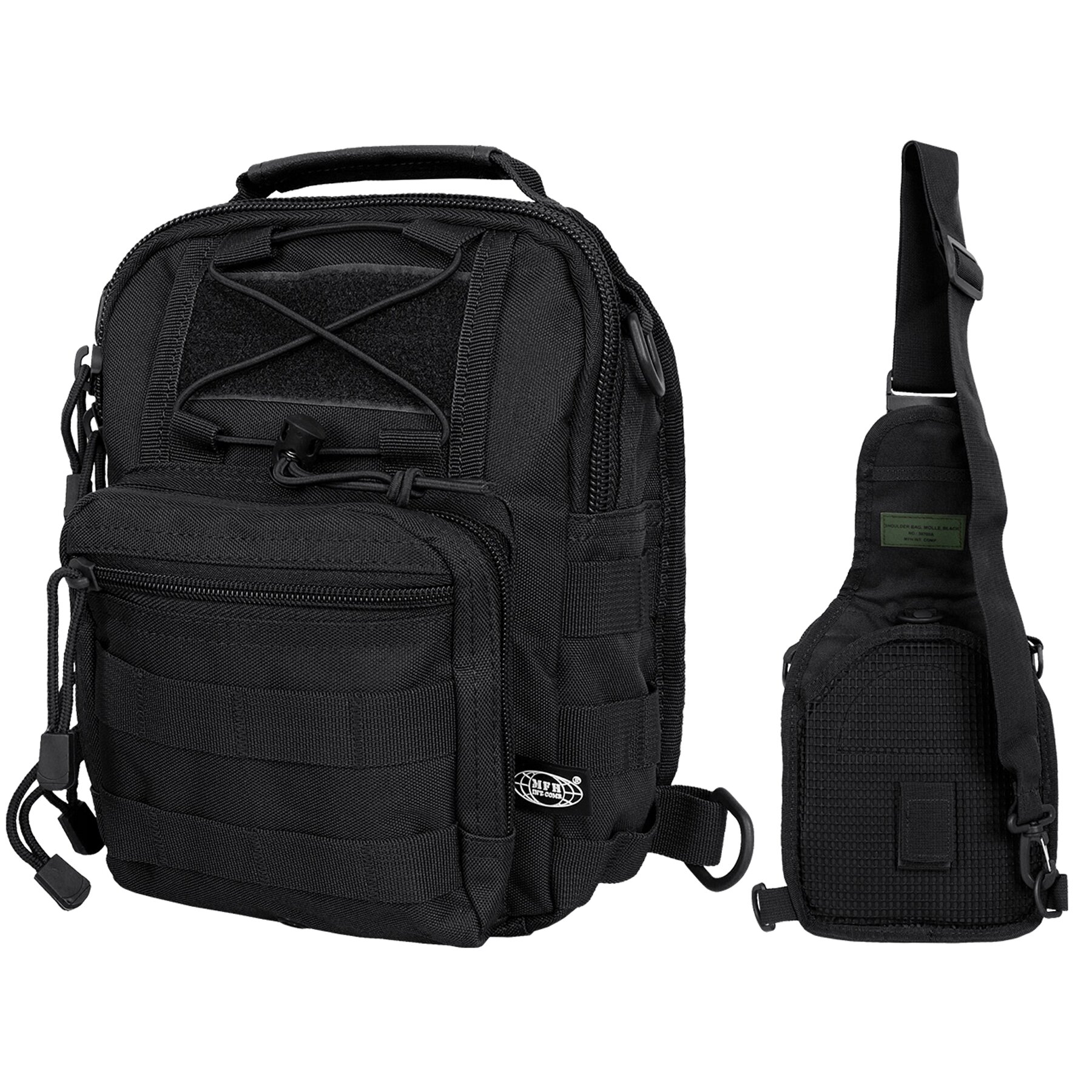 

Рюкзак однолямочный через плечо Shoulder Bag, "MOLLE" Черный