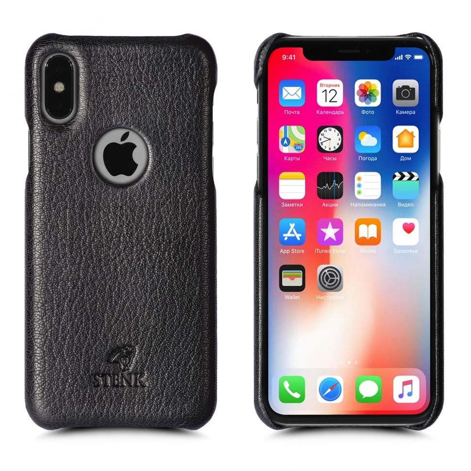 

Кожаная накладка Stenk Cover для Apple iPhone X / Xs Черный