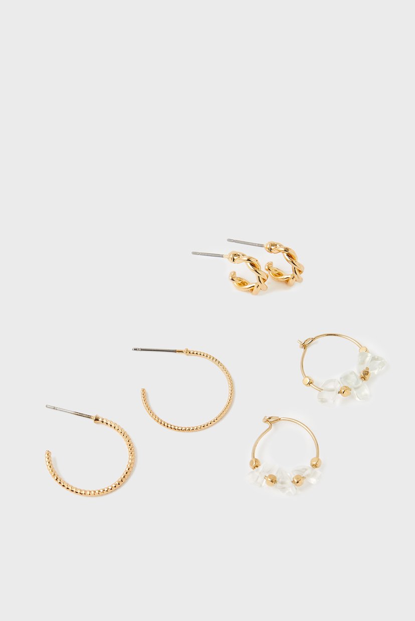

Женские золотистые серьги (3 пары) MEADOW HOOP SET Accessorize OS 181860