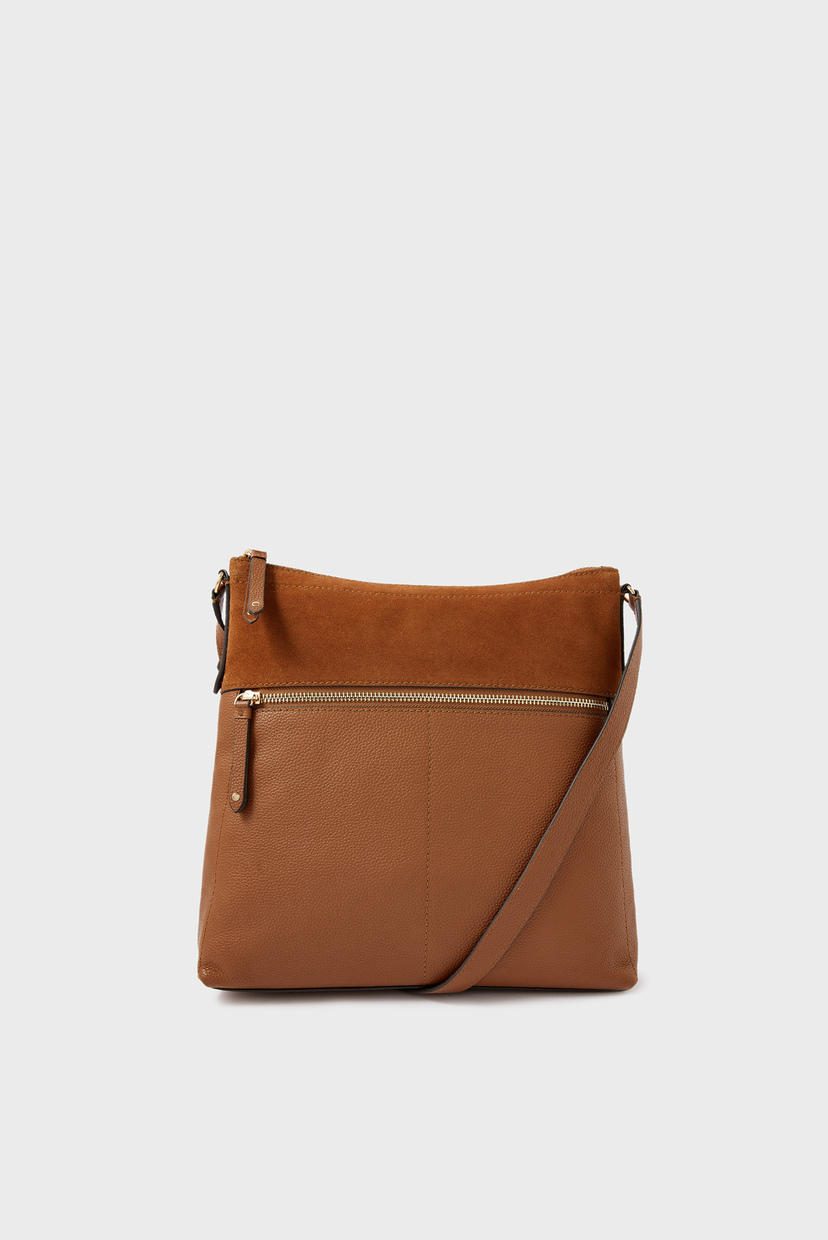 

Женская коричневая кожаная сумка Large Leather Messen Accessorize OS 290034