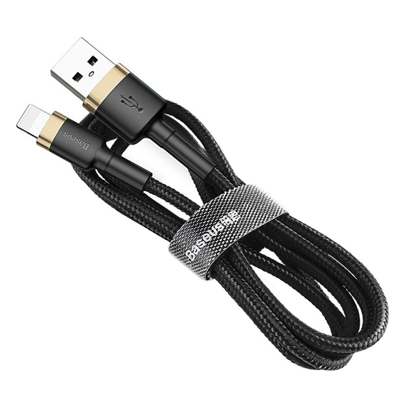 

Кабель Baseus Cafule USB-Lightning, 2A, 3м Black/Gold (CALKLF-RV1)