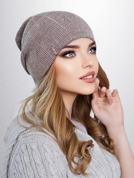 

Шапка женская вязаная тонкая Braxton 4317 кофейная 54-56