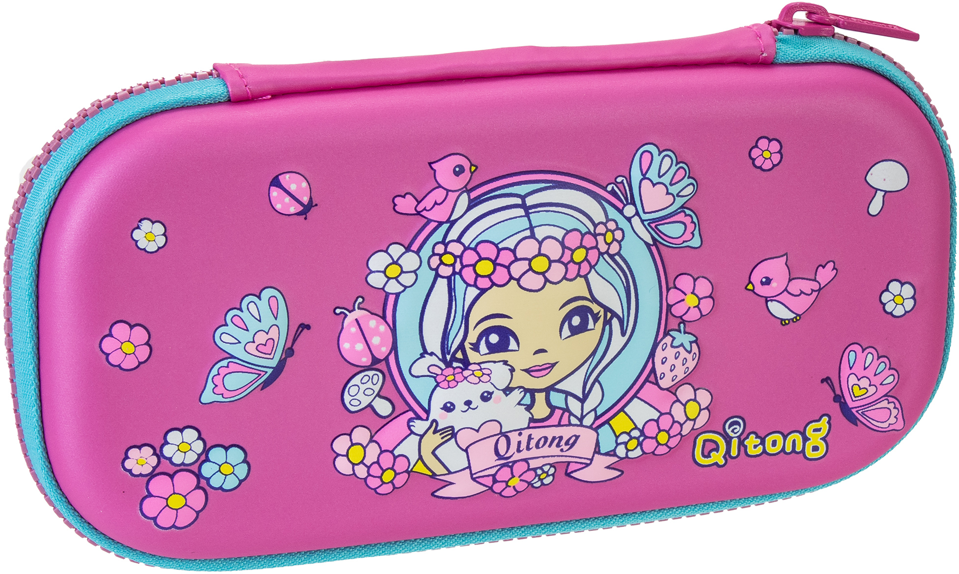 

Пенал Cool For School 1 отделение с органайзером фуксия (QT-5634-Rosered)