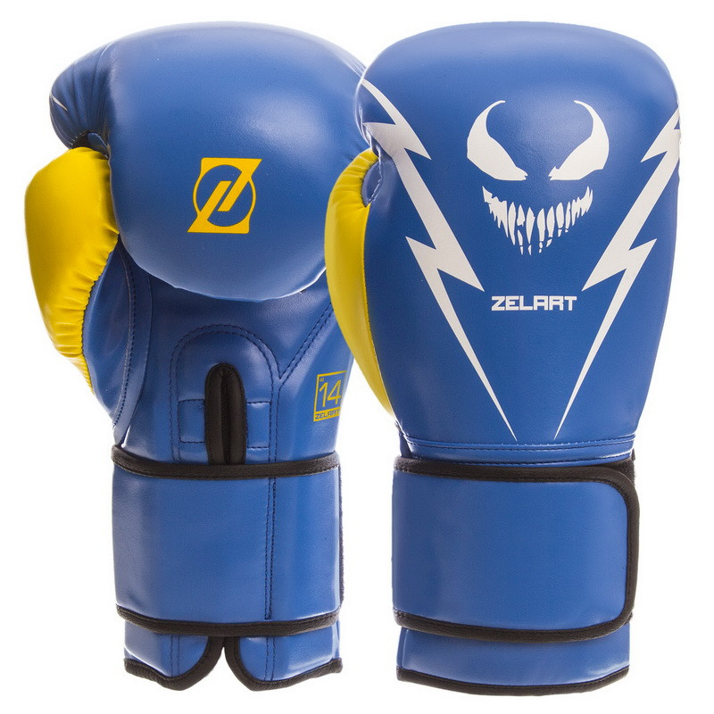 Боксерские перчатки Zelart BO-1420 14 унций синий – фото, отзывы .