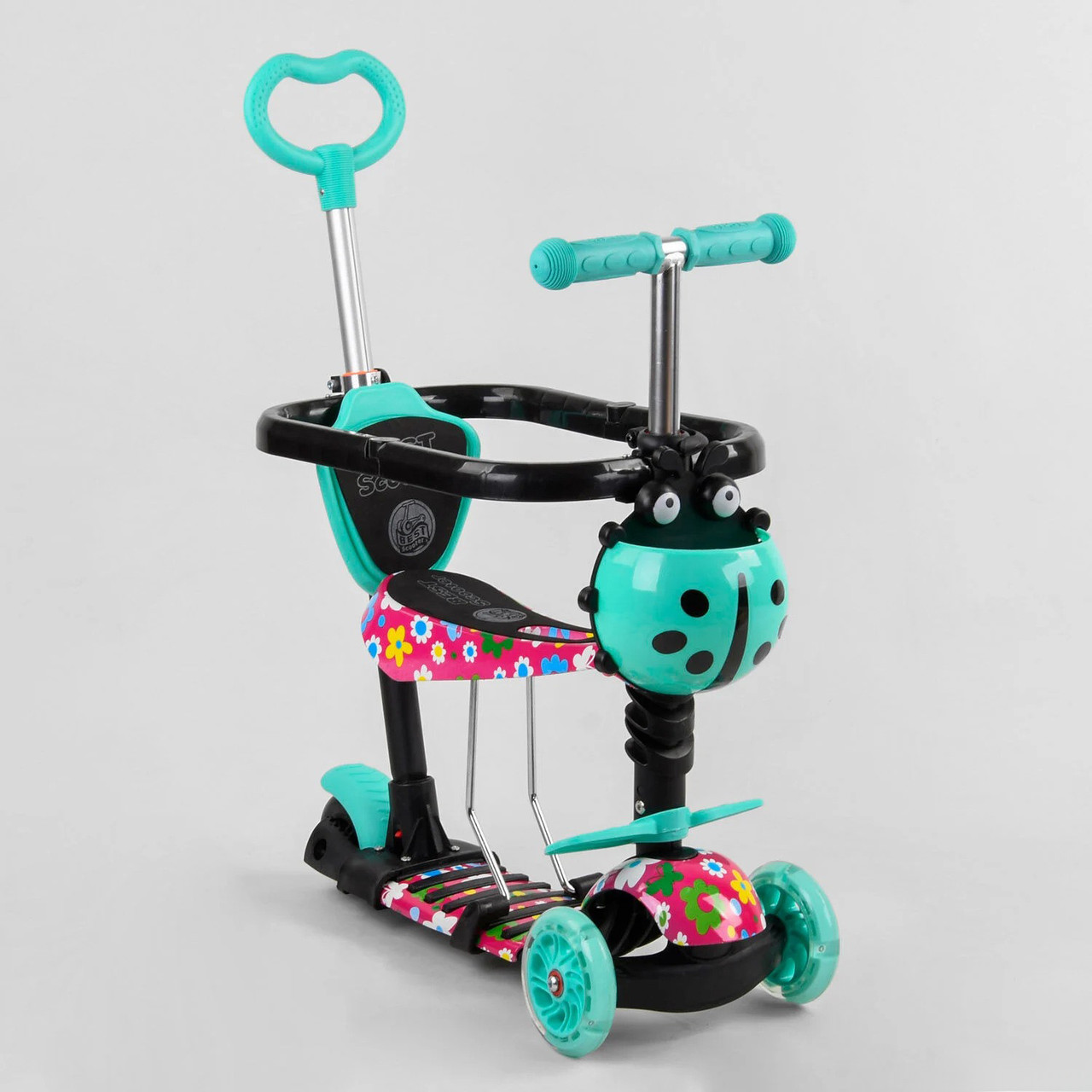 

Самокат BEST SCOOTER S-1342 5в1 с бампером (колеса светятся)