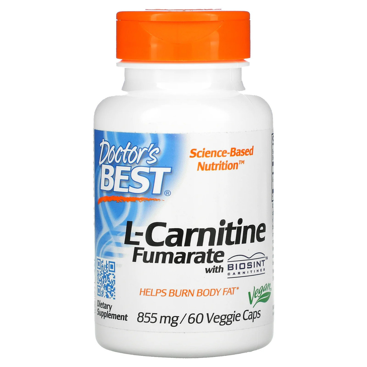 

L-карнитин фумарат Doctor's Best L-Carnitine Fumarate с карнитинами Biosint 855 мг 60 вегетарианских капсул