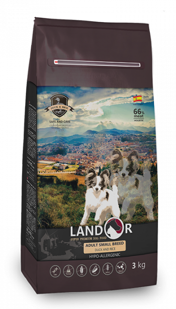 

Сухий корм Landor (Ландор) SMALL Breed DUCK & RICE 15кг для дорослих собак дрібних порід з качкою