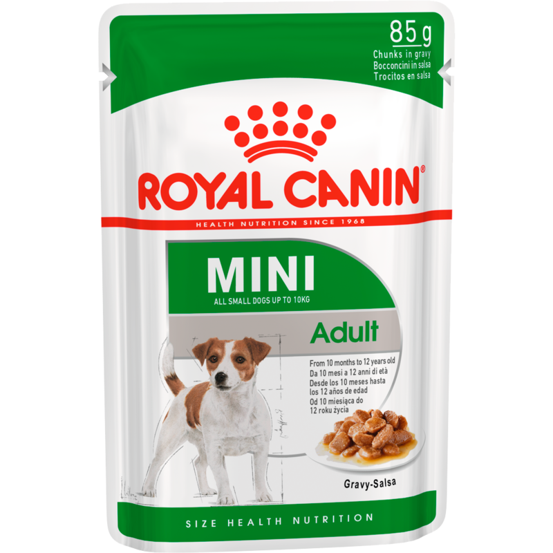 

Royal Canin Mini Adult 85 гр упаковка 12 шт влажный корм (Роял Канин) кусочки в соусе