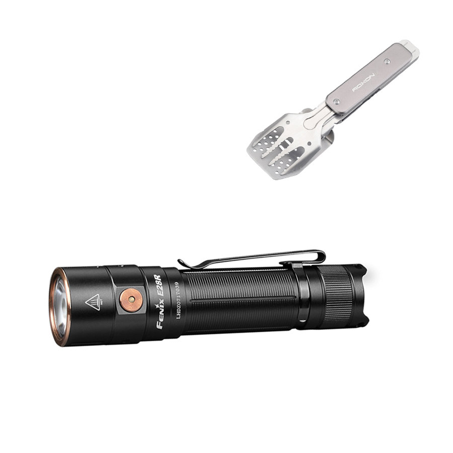 

Ліхтар ручний Fenix E28R + набір для барбекю Roxon S602G (аккумулятор 3400 мАч, USB Type-C зарядка, 1500люмен)
