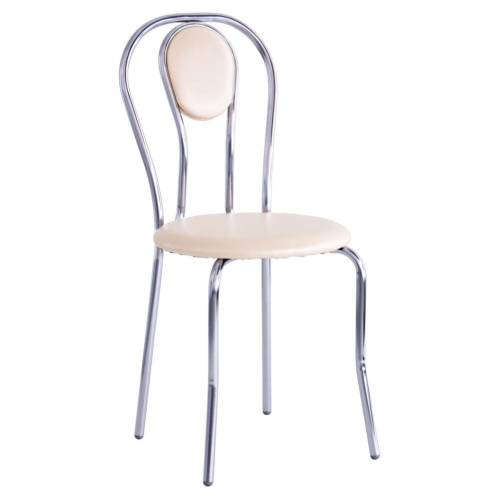 

Стул для кухни, кафе, бара Луиза металл хром/кожзаменитель Мадрас ванильный AMF