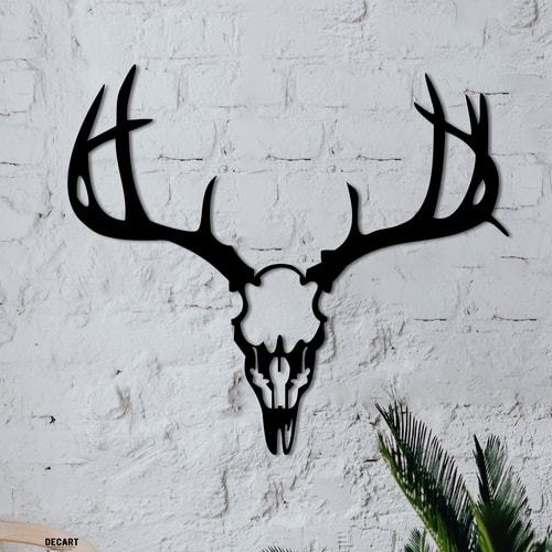 

Деревянная картина - панно Животные Deer skull 80х90