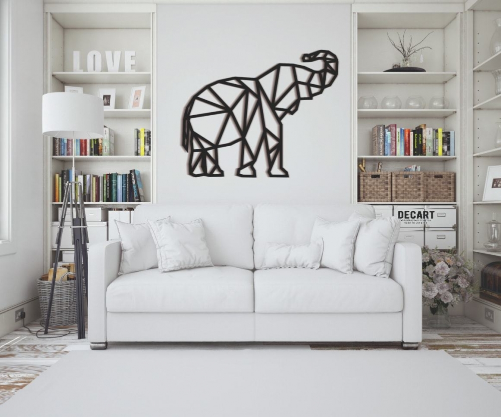 

Деревянная картина - панно Животные Elephant geometry 108х90 см