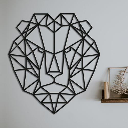 

Деревянная картина - панно Животные Geometric lion 45х50 см