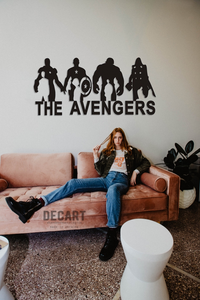 

Деревянная картина - панно Герои кино и мультфильмов Avengers 150х71 см