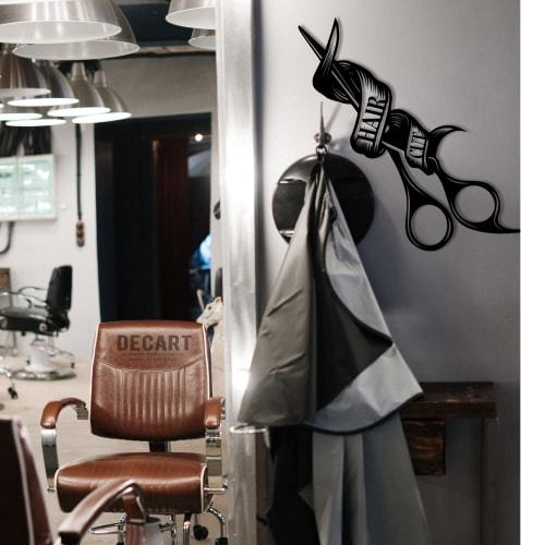 

Деревянная картина - панно Для салонов красоты Hair Cut 130х47 см