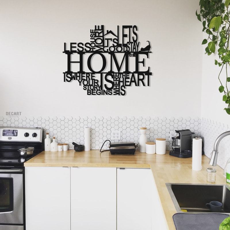 

Деревянная картина - панно Надписи Home 50х40 см