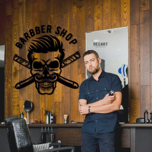 

Деревянная картина - панно Для салонов красоты BARBER SHOP 50х50 см