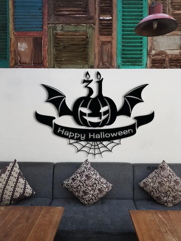 

Деревянная картина - панно Хеллоуин Happy Halloween 90х66 см