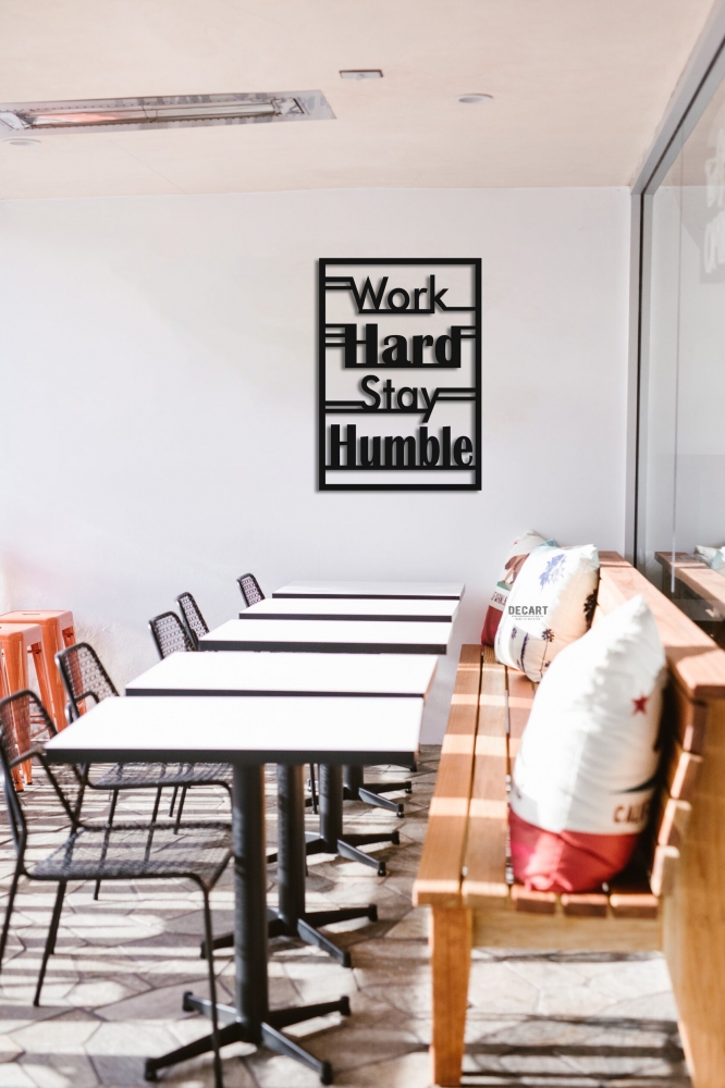 

Деревянная картина - панно Надписи Work hard stay humble 110x76 см
